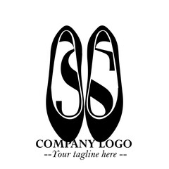 Flat Shoes Logo Symbol in Black on the White Background with Simple Elegant Footwear Design
