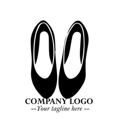 Flat Shoes Logo Symbol in Black on the White Background with Simple Elegant Footwear Design
