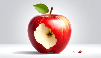 Bite-taken red apple
