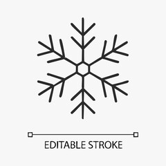 Minimalist snowflake icon with clean line art perfect for winter themes holiday designs and winter weather graphics easily editable stroke for customization
