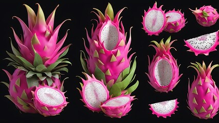 dragon fruit isolated on white background
