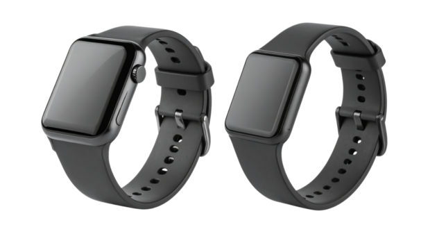  Modern Smartwatch Collection with Fitness Features, isolated on transparent background