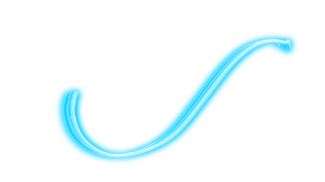 Abstract glowing blue light streak on black background - Powered by Adobe