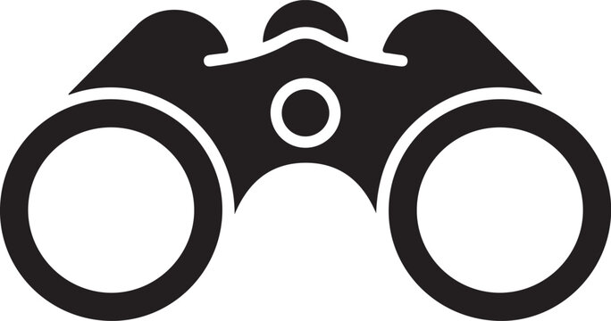 binoculars icon silhouette on white background