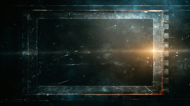 A Cinematic Frame with a Futuristic Aesthetic. The image has a textured, metallic frame with glowing effects
