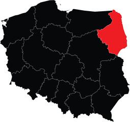 Vector Map of Podlaskie on the Map of Poland
