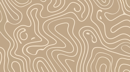 Abstract topographic contour map pattern in beige and white color scheme