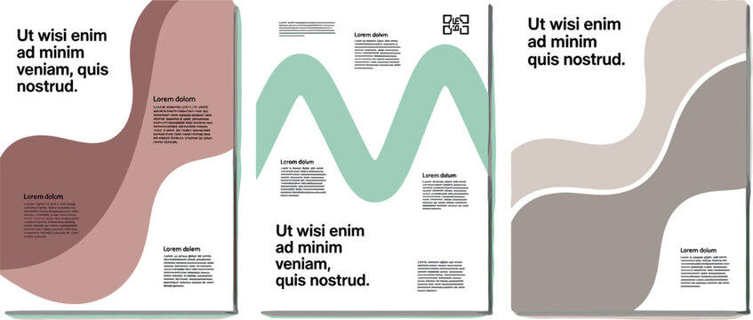 Abstract fluid wave shapes with text placeholders for modern graphic design and branding layouts