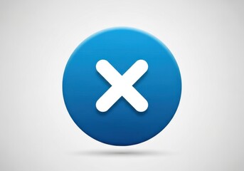 Obraz premium Blue circle with white cross symbol isolated on white background