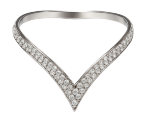 V-shaped choker adorned with rhinestones.