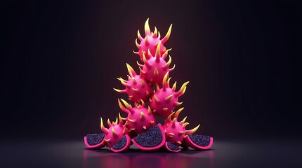 dragon fruit isolated on white background