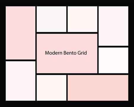 Black Background With Pink And White Rectangles In A Grid Layout template