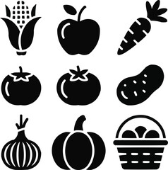 Science & Research Solid Icons – Microscope, Test Tube, Atom, and DNA