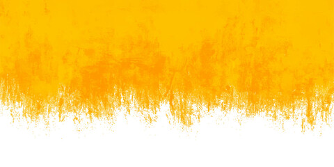 Yellow grass pattern texture design on white backdrop with grunge paint border and orange splash
