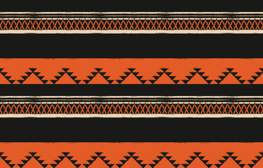 Southwest Native American seamless pattern, boho tribal Aztec Navajo geometric textile design, desert ethnic fabric background.