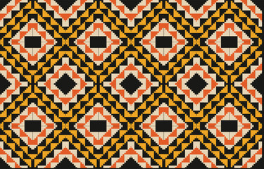 Southwest Native American seamless pattern, boho tribal Aztec Navajo geometric textile design, desert ethnic fabric background.