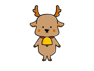 鈴のついたかわいいトナカイ