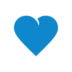 Blue Heart Inside a Chat Bubble Clean Vector Style with Flat Lines and White Background