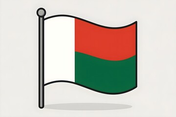 Madagascar flag Madagascar flag computer digital vector illustration icon design. flag flagpole waving