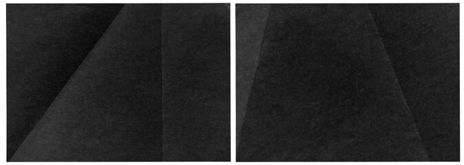 Fototapeta premium set of black blank fold paper isolated,Crumpled wrinkled Paper Poster Photo Effect Mockup,Crumpled Paper texture overlay effec,black crumpled paper