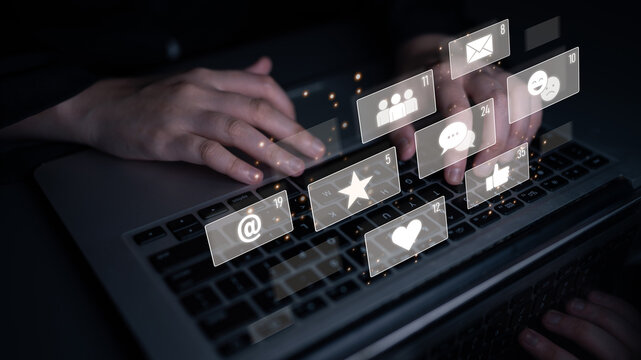 Social media engagement with interaction metrics showing comments, social media reactions, social media messages, and social media connections. Latch