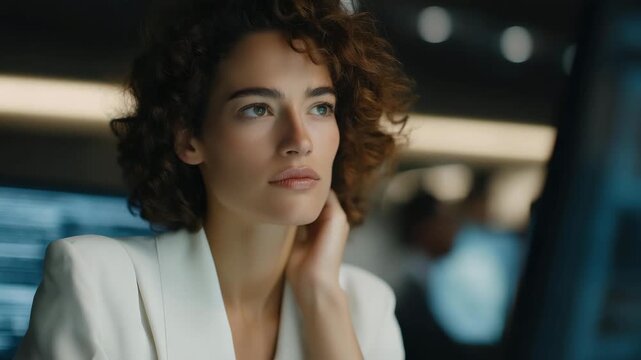 Futuristic workplace where data scientists interact with holographic quantum computing clusters, symbolizing advanced problem-solving, innovative technology, and breakthrough discoveries.