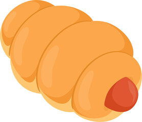 illustration sausage bun