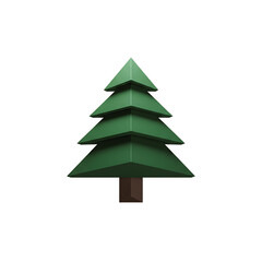 Fototapeta premium Minimalist 3D Christmas Tree on Black Background perfect for web design, app icon, social media graphic, greeting card,