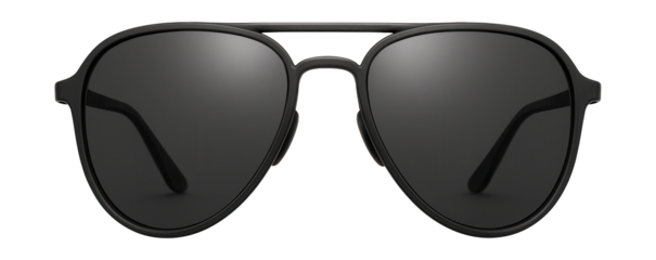 Matte black aviator sunglasses with polarized dark gray lenses.