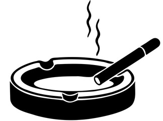 ashtray with cigarette vector 
