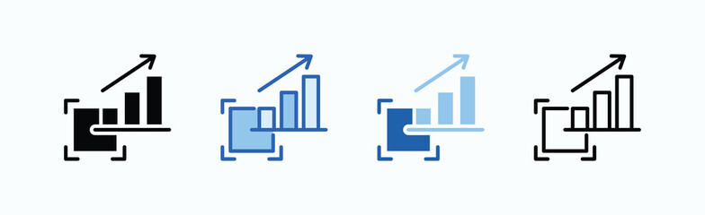 Scalability Icon Sheet Multiple Style Collection Isolated Vector