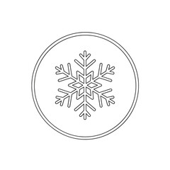 Stylized snowflake icon for winter season and cold weather