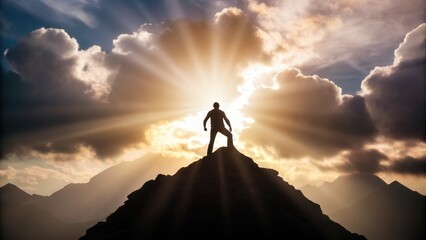 Majestic mountain silhouette at sunset with vibrant sky, inspiring outdoor scenery, scenic horizon, natural wilderness, outdoor adventure, breathtaking landscape