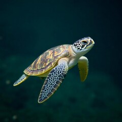 Fototapeta premium sea turtle swimming in water