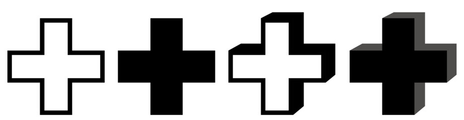 Obraz premium set vector medical cross icon. Medical health sign symbol design illustration