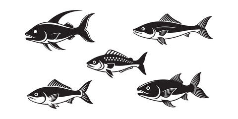 Fish Vector Pack - Marine Bone Silhouette Illustration