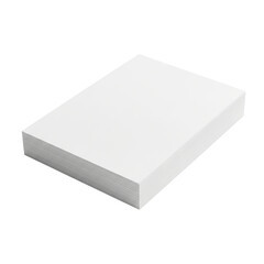 Fototapeta premium Stack of blank white paper sheets with transparent background for office and craft use