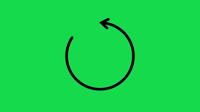 Rotating circular arrow loading animation. Refresh, reload, synchronization. Simple cyan circular arrow icon representing refresh reload repeat rotate cycle
