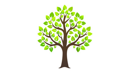 Obraz premium Nature's Embrace: a solitary tree blossoms with vibrant green foliage, symbolizing growth, life, and the enduring beauty of the natural world.