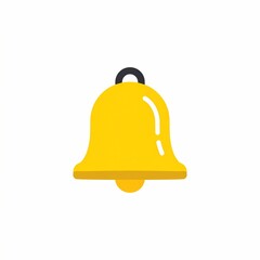 Yellow Bell Icon Simple Clear and Modern Notification Symbol.