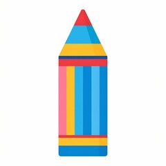 Colorful Striped Pencil Illustration for Creative Projects and Educational Resources.
