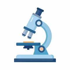 Illustration of a Light Blue Microscope for Scientific Research.