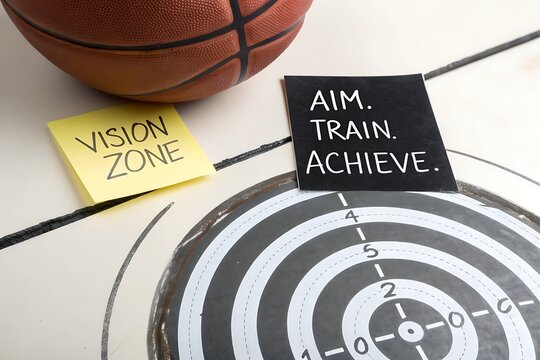 Basketball and Chalk Target Ready For Aiming And Training