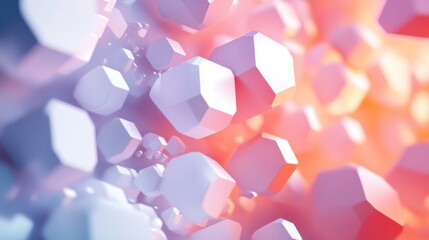 Abstract white cubes floating on a colorful gradient background, ideal for technology or design projects