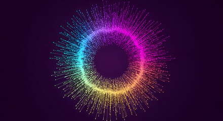 Colorful Ring of Particles on Dark Background abstract