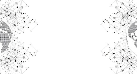 Global Network Connections on White Background abstract