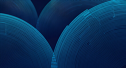 Deep Blue Abstract Background with Concentric Blue Lines