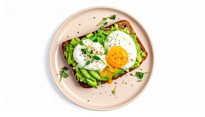 Delicious Avocado Toast with Poached Egg and Microgreens