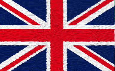 Fototapeta premium An artistic depiction of the Union Jack flag, the national flag of the United Kingdom, showcased in a textured impasto style, evoking a sense of patriotism and cultural identity