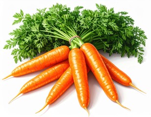 Fresh Bunch of Organic Carrots with Green Tops